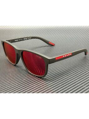 New Prada Linea Rossa Men Grey Rubber Sunglasses 56-17-145